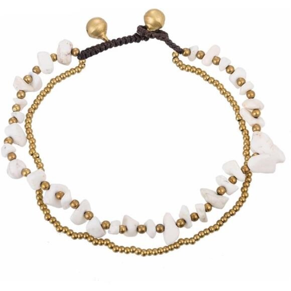 Bohemian Ankle Bracelets for Women Teen Girls, Handmade Natural Stone - Picture 1 of 5